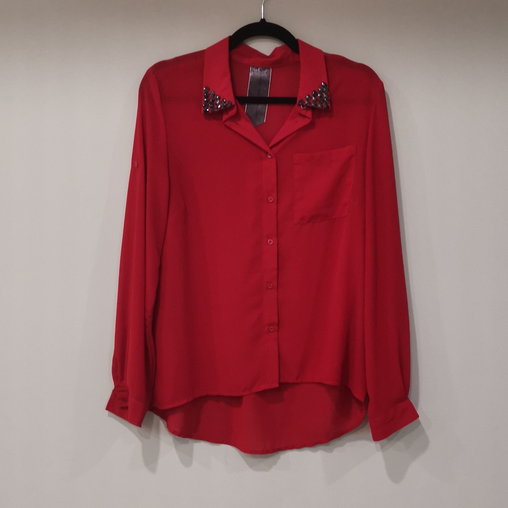 Moon Collection | Button Up Top with Studded Collar